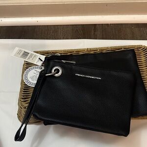 French Connection Lara Pebble Double Slim Pouches Wristlet